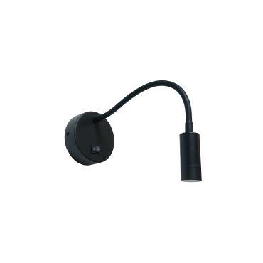 Artdelight Flexi-C - applique murale avec interrupteur - Ø 10 x 34 cm - 3W LED inclus - noir