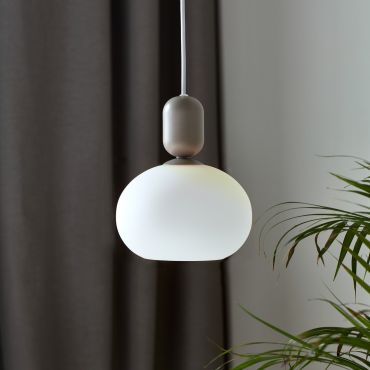 Nordlux Notti - lampe suspendue - Ø 20 x 223,8 cm - gris et blanc