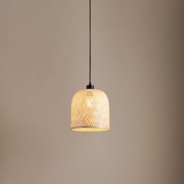 Nova Luce Intra - lampe suspendue - Ø 23 x 130 cm - bambou naturel et noir
