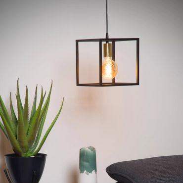 Lucide Ruben - lampe suspendue - 22 x 22 x 150 cm - noir