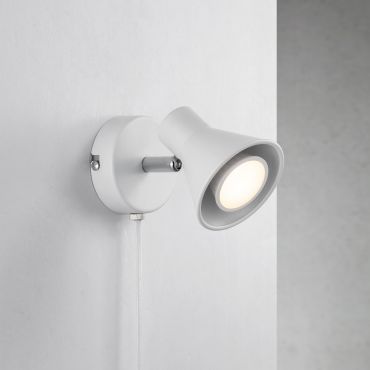 Nordlux Oak 9 - spot mural avec interrupteur - 8,6 x 11 cm - blanc