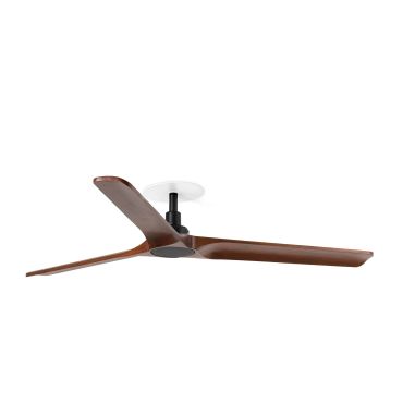 Faro Heywood L - ventilateur de plafond avec rosace encastrée - Ø 132 cm - noir mat et noyer foncé