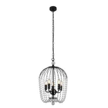 Searchlight Shower - lampe suspendue - Ø 36 x 150 cm - noir et transparent