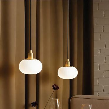 VK Lighting Pero - lampe suspendue - Ø 15,6 x 168 cm - laiton mat