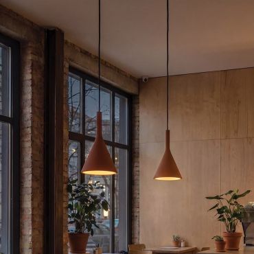 VK Lighting Remy - lampe suspendue - Ø 16,5 x 150 cm - terracotta