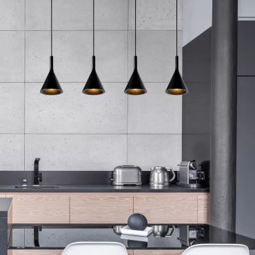 Lucide Gipsy - lampe suspendue - 120 x 17 x 159 cm - noir