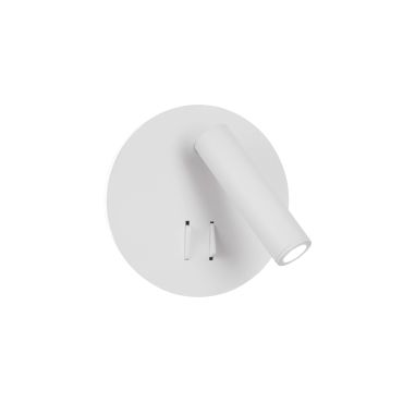 Nova Luce Penor - applique murale avec interrupteur - Ø 14 x 5,7 cm - 9W LED inclus - blanc sable