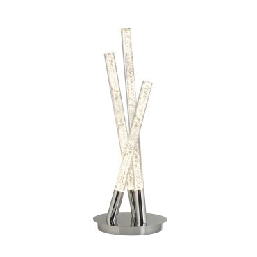 Searchlight Bubbles - lampe à poser - Ø 16 x 43 cm - 6W LED inclus - chrome et transparent