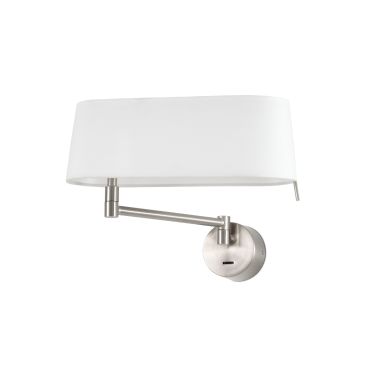 Faro - applique murale avec interrupteur - 31,5 x 11 x 23 cm - 11W LED inclus - nickel satiné