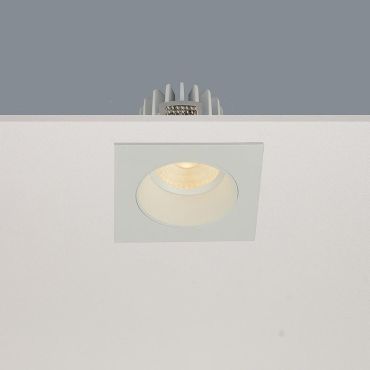 Artdelight Venice 2708 - spot encastré - 80 x 80 mm, Ø 68 mm encastré - 8W LED dimmable inclus - IP44 - blanc