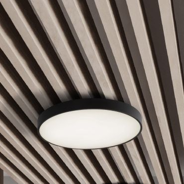 Nova Luce Perfect Profile - plafonnier sur télécommande (incl.) - Ø 60 x 10 cm - 40W LED dimmable inclus - 2700K-6000K - noir