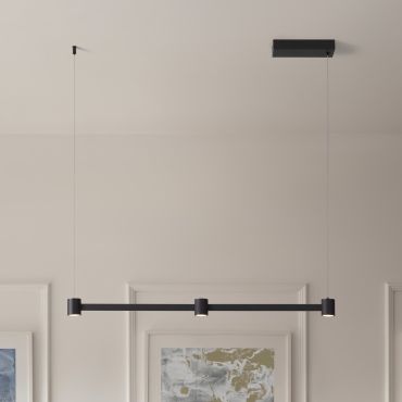 Nova Luce Puize - lampe suspendue - 80 x 140 x 6 cm - 21W dimmable LED inclus - noir sablé