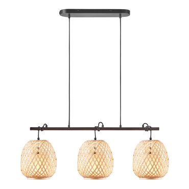 Nordlux Hisoka - lampe suspendue - 92 x 22 x 105 cm - brun clair et noir