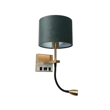 Artdelight Quad USB - applique murale avec double interrupteur et port USB - 18 x 11 x 11 cm - 3W LED inclus - or mat