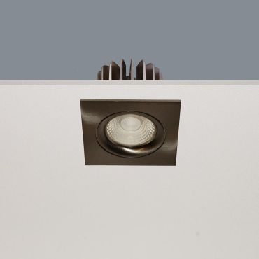 Artdelight Venice 2508 - spot encastrable - 80 x 80 mm, Ø 68 mm encastrable - 8W LED dimmable inclus - IP44 - acier mat