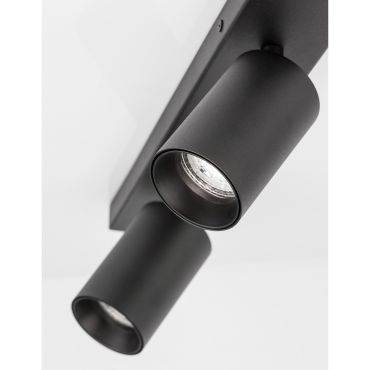 Nova Luce Tod - spot en saillie 2L - 35 x 6 x 12,7 cm - noir sable