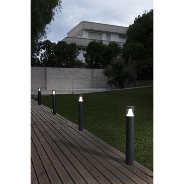 Faro Plim - lampe de jardin - Ø 9 x 65 cm - 10W LED inclus - IP65 - gris foncé