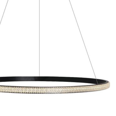 ONE Light Crystal Swirl - lampe suspendue - Ø 62 x 120 cm - 20W LED inclus - noir