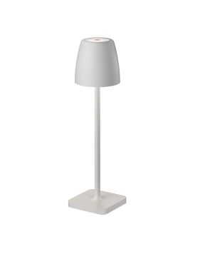 Nova Luce Colt - lampe de table rechargeable par câble USB - Ø 8 x 30 cm - 2W dimmable LED inclus - IP54 - blanc sablé