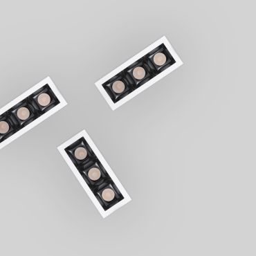 Nova Luce Sorel - spot à encastrer - 157 x 62 mm, 150 x 57 mm encastré - 3 x 7W LED inclus - blanc et noir