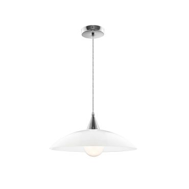 Nova Luce Vicino - lampe suspendue - Ø 40 x 100 cm - blanc et chrome