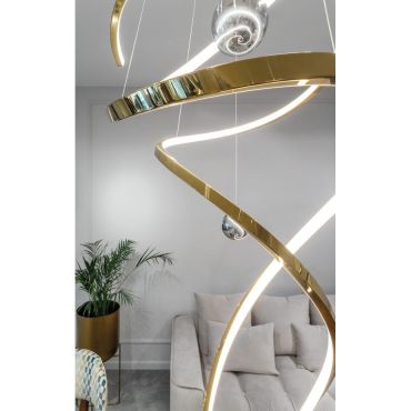 Maxlight Ritz - lampe suspendue - Ø 60 x 300 cm - 100W LED inclus - or