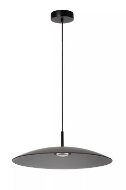 Lucide Menga - lampe suspendue - Ø 60 x 150 cm - 18,6W LED dimmable inclus - fumé