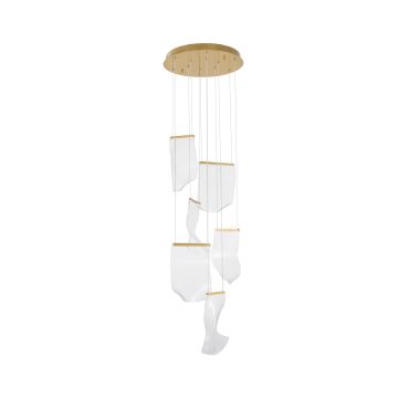 Nova Luce Siderno - lampe suspendue - Ø 48 x 150 cm - 39W LED inclus - or