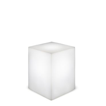 New Garden Cuby 53 - lampe de table solaire rechargeable avec télécommande - 53 x 43 x 43 cm - 1W RGB LED inclus - IP65 - blanc
