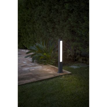 Faro Nanda - lampe de jardin - 11 x 5,5 x 80 cm - 13W LED inclus - IP54 - gris foncé