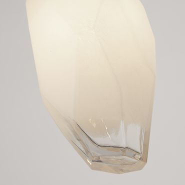 Searchlight Rocky - lampe suspendue - Ø 11 x 120 cm - laiton satiné et blanc