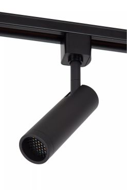 Spot sur rail Lucide Track Grado - système de rail 1 phase - Ø 3,9 x 13,5 cm - noir