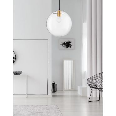 Nova Luce Mirale - lampe suspendue - Ø 30 x 187 cm - or et noir