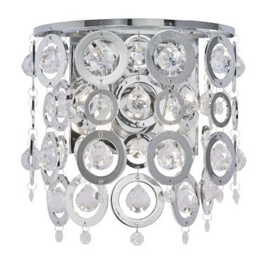 Searchlight Nova - applique murale avec interrupteur à tirette - 23 x 25 cm - chrome