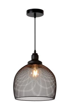 Lucide Mesh - lampe suspendue - Ø 28 x 160 cm - noir