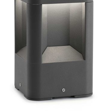 Faro Naya - poteau de jardin - 12 x 12 x 20,5 cm - 8W LED inclus - IP54 - gris foncé