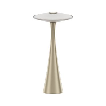VK lighting Sora - lampe de table - Ø 20 x 40,5 cm - 10W LED inclus - blanc et or champagne