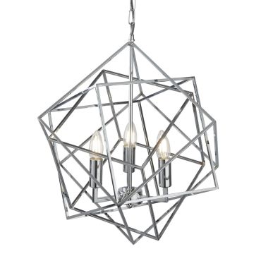 Searchlight Cube - lustre - Ø 48 x 150 cm - chrome