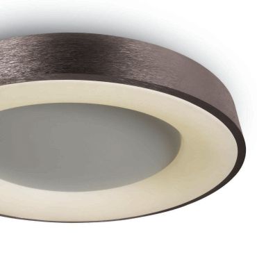 ONE Light Plafo décoratif - plafonnier - Ø 60 x 8,7 cm - 50W LED inclus - brun brossé