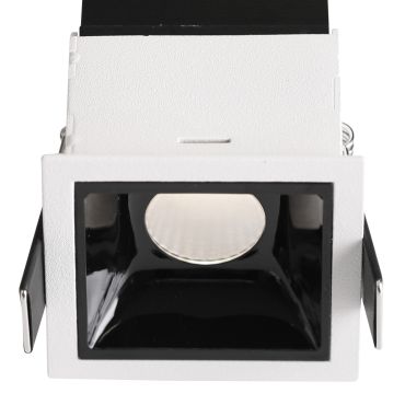 Nova Luce Sorel - spot à encastrer - 62 x 62 mm, 58 x 57 mm encastré - 7W LED inclus - blanc et noir