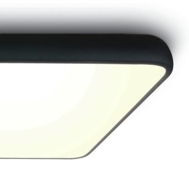 ONE Light LED Slim Line Plafo - plafonnier - 64 x 64 x 9 cm - 62W LED inclus - noir