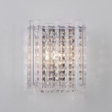 Nova Luce Element - applique murale - 18 x 11 x 22 cm - chromé et transparent