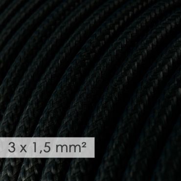 Creative Cables - 3x1,5mm² cordon textile - par 100 cm - noir