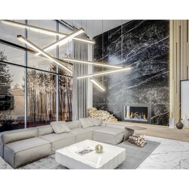 Maxlight Trio - lampe suspendue - 10 x 3,6 x 150 cm - 3 x 12W LED dimmable inclus - noir