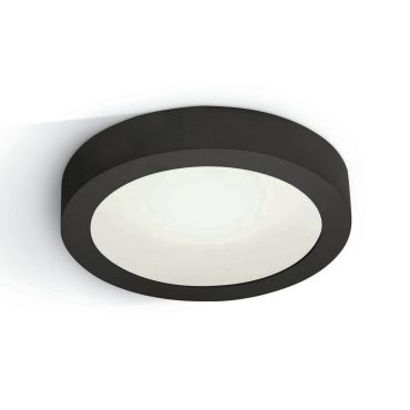 ONE Light LED Plafo Round - plafonnier - Ø 24 x 3,9 cm - 16W LED inclus - noir - couleur de lumière blanche