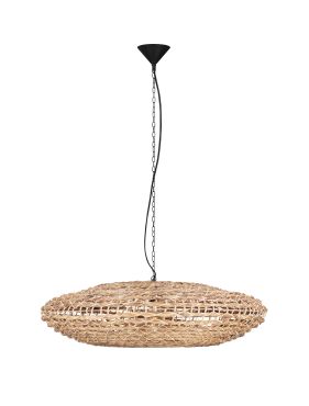 Nova Luce Bola - lampe suspendue - Ø 81,5 x 200 cm - naturel et noir