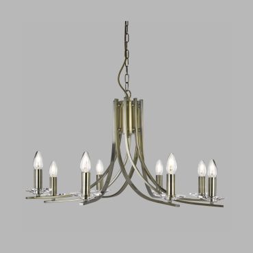 Searchlight Ascona - lustre - Ø 75 x 145 cm - laiton antique