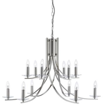 Searchlight Ascona - lustre - Ø 88 x 262 cm - argent satiné