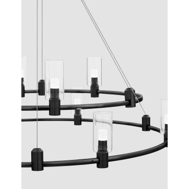 Nova Luce Dion - structure circulaire magnétique - Ø 80 x 150 cm - 200W LED inclus - noir sable