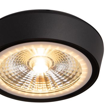 Maxlight Charon - plafonnier - Ø 12,8 x 3 cm - 12W LED inclus - IP65 - noir mat